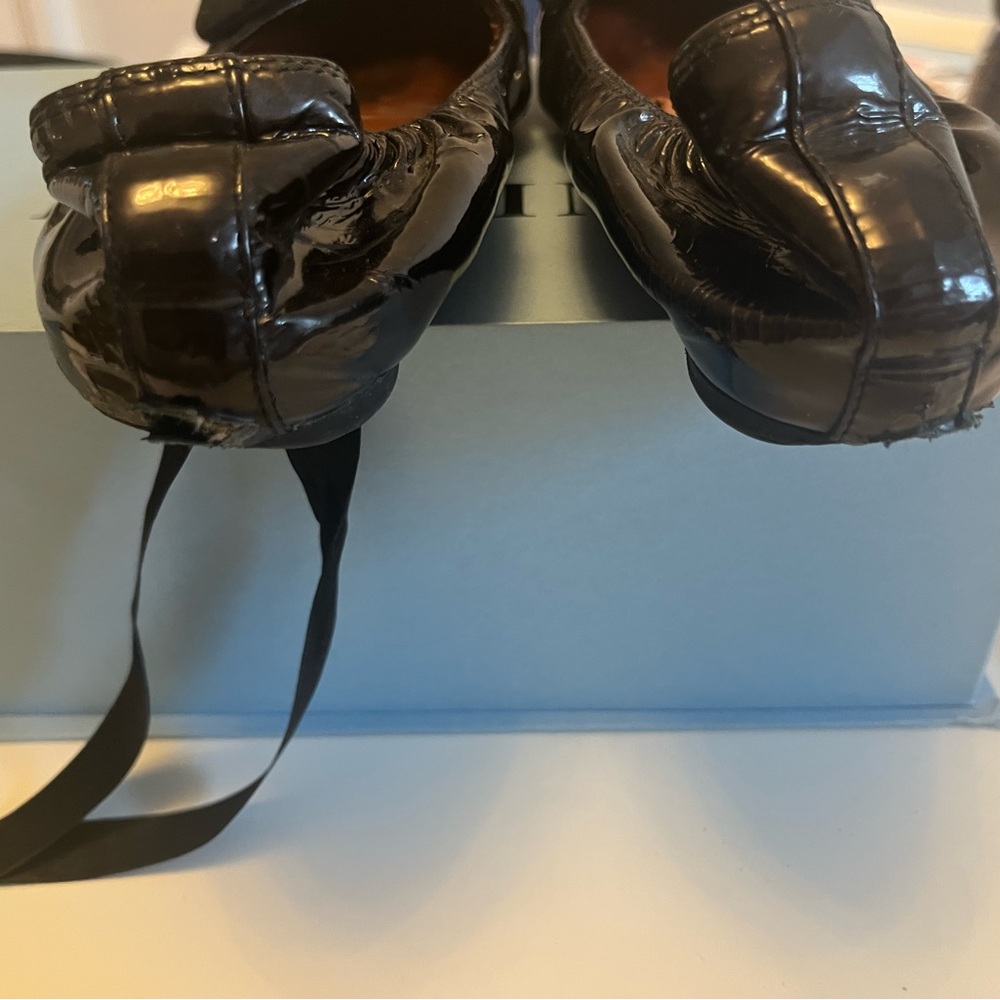 LANVIN Black Ballerina Flats with Bow sz 39.5 - Picture 4 of 8
